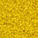 Toho Round Seed Beads Size 11/0 2.2mm, 32 Silver-Lined Lemon, 8 grams