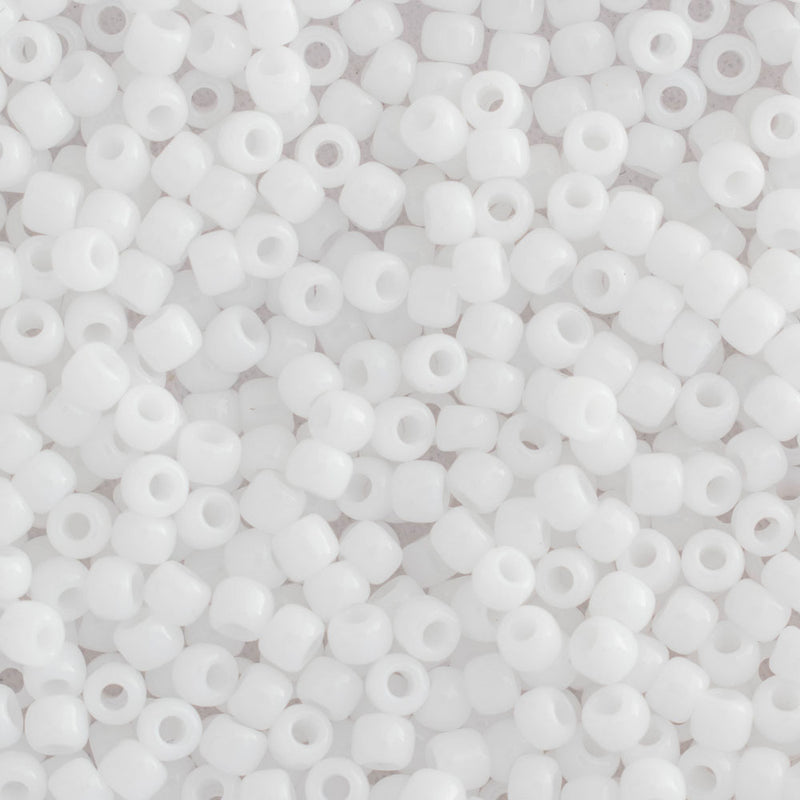 Toho Round Seed Beads Size 15/0 1.5mm, 41 Opaque White