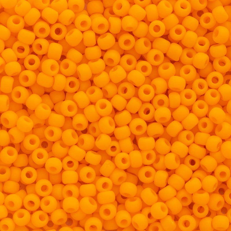 Toho Round Seed Beads Size 11/0 2.2mm, 42DF Opaque-Frosted Cantaloupe