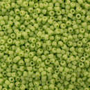 Toho Round Seed Beads Size 11/0 2.2mm, 44F Opaque-Frosted Sour Apple, 8 grams