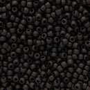 Toho Round Seed Beads Size 11/0 2.2mm, 49F Opaque-Frosted Jet, 8 grams