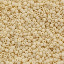 Toho Round Seed Beads Size 11/0 2.2mm, 51 Opaque Light Beige, 8 grams