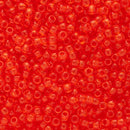 Toho Round Seed Beads Size 11/0 2.2mm, 5 Transparent Light Siam Ruby, 8 grams