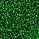 Toho Round Seed Beads Size 11/0 2.2mm, 7B Transparent Grass Green, 8 grams