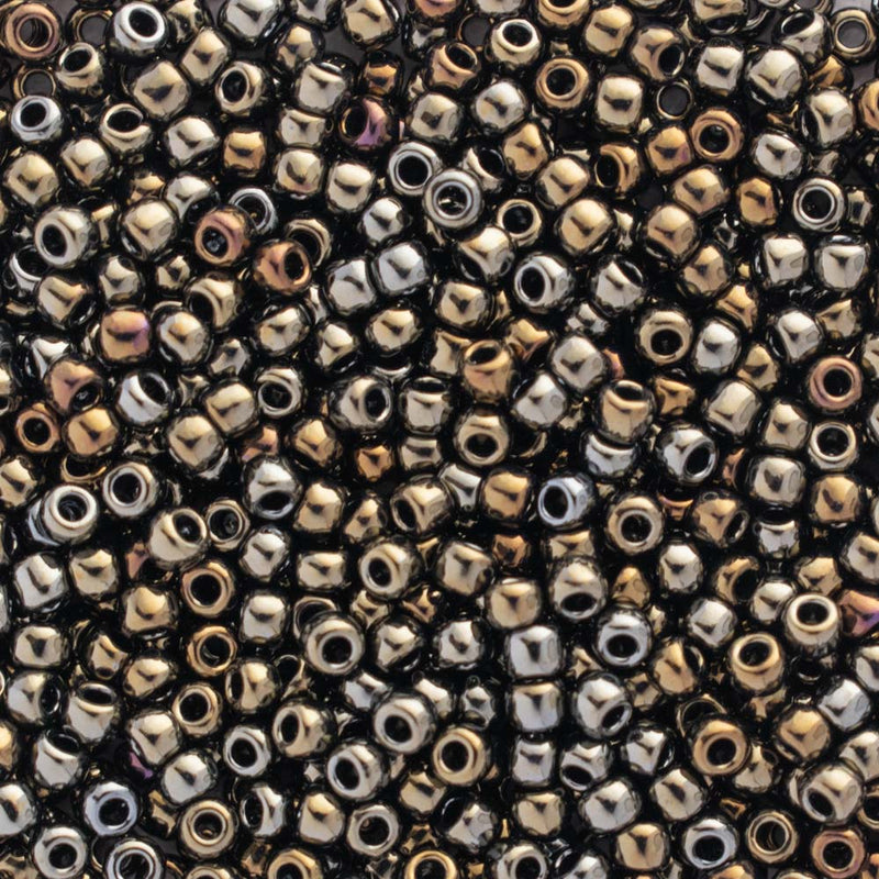 Toho Round Seed Beads Size 11/0 2.2mm, 83 Metallic Iris - Brown, 8 grams