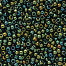 Toho Round Seed Beads Size 15/0 1.5mm, 84 Metallic Iris - Green/Brown