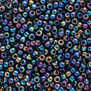 Toho Round Seed Beads Size 11/0 2.2mm, 86 Metallic Rainbow Iris, 8 grams