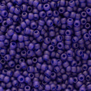 Toho Round Seed Beads Size 11/0 2.2mm, 8DF Transparent-Frosted Cobalt, 8 grams
