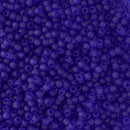 Toho Round Seed Beads Size 11/0 2.2mm, 8F Transparent-Frosted Dark Sapphire, 8 grams