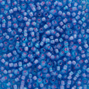 Toho Round Seed Beads Size 11/0 2.2mm, 938 Inside-Color Aqua/Pink-Lined, 8 grams