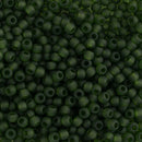 Toho Round Seed Beads Size 11/0 2.2mm, 940F Transparent-Frosted Olivine, 8 grams