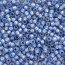Toho Round Seed Beads Size 11/0 2.2mm, PF2123 PermaFinish - Silver-Lined Milky Sapphire, 8 grams