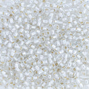 Toho Round Seed Beads Size 11/0 2.2mm, PF2701S Glow In The Dark - Silver-Lined Crystal/Glow Blue