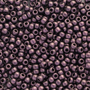 Toho Round Seed Beads Size 11/0 2.2mm, Y617 HYBRID Metallic Suede - Pink, 8 grams