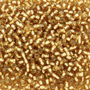 Toho Round Seed Beads Size 15/0 1.5mm, 22 Silver-Lined Light Topaz