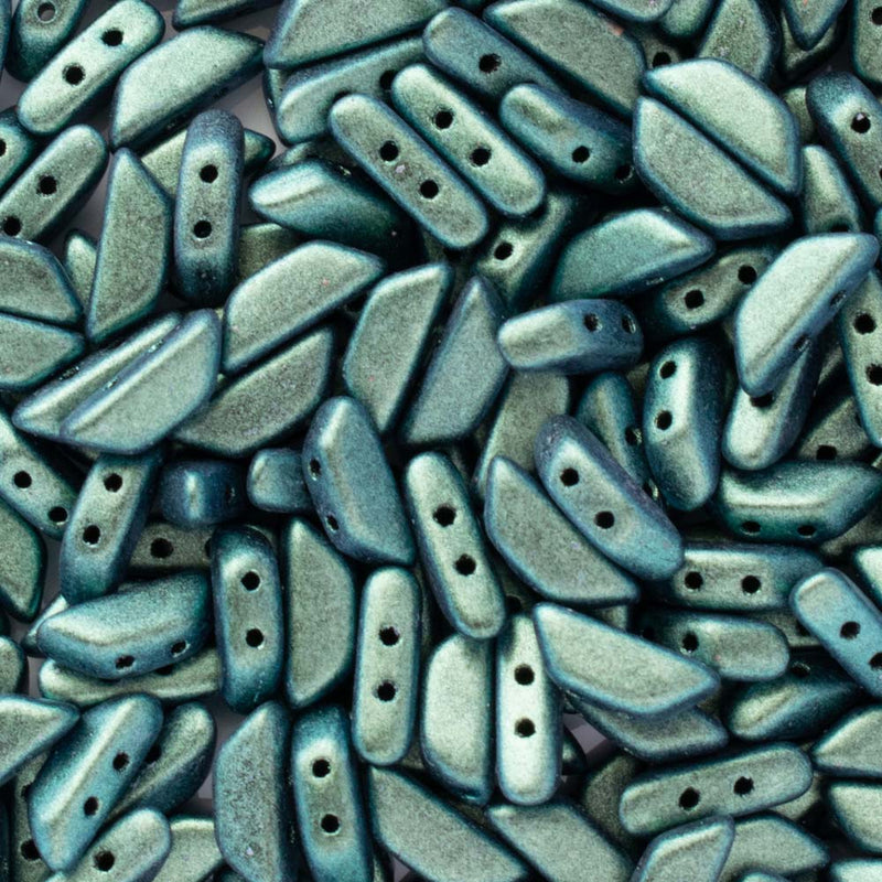 Les Perles Par Puca - Tinos Par Puca 4x10mm, Metallic Suede - Green Turquoise