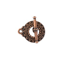 TierraCast, Toggle Clasp - Bali Toggle, Antiqued Copper Plate