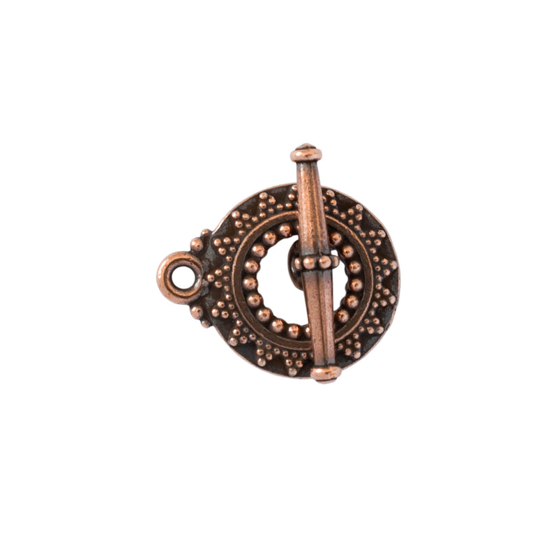 TierraCast, Toggle Clasp - Bali Toggle, Antiqued Copper Plate