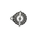 TierraCast, Toggle Clasp - Bali Toggle, Antiqued Silver Plate