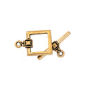 TierraCast, Toggle Clasp - Deco Square, Antiqued Gold Plate