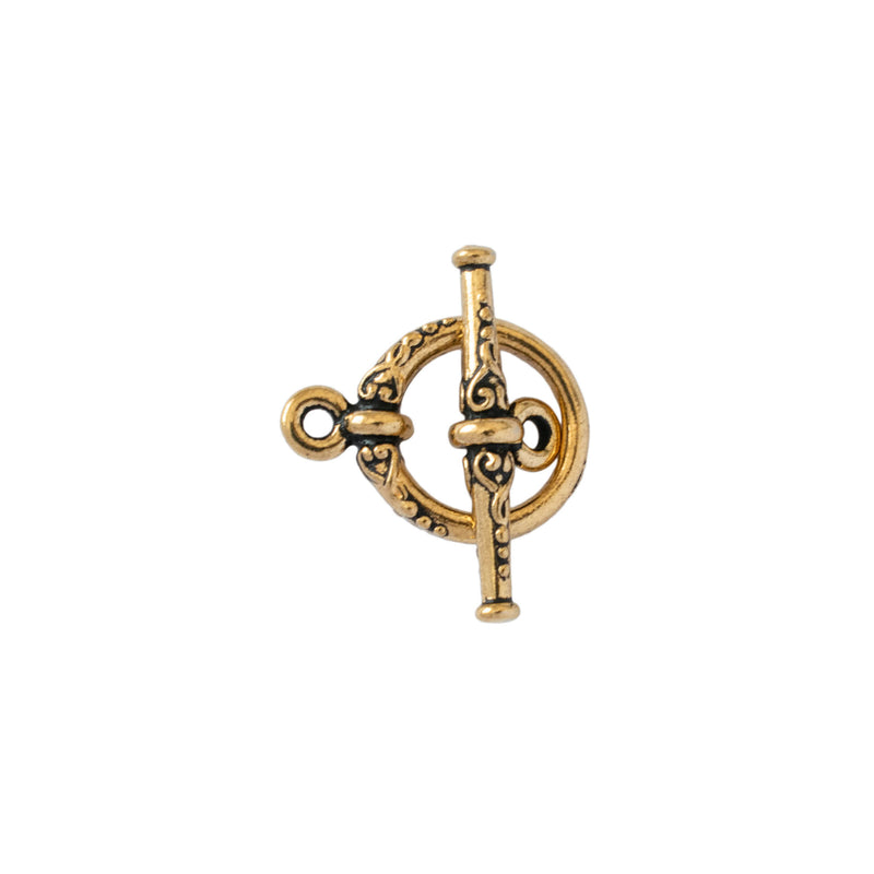 TierraCast, Toggle Clasp - Heirloom, Antiqued 22kt Gold Plate