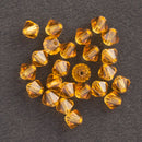 Preciosa - Bicone Crystal Beads 4mm, Topaz, 24 Pieces