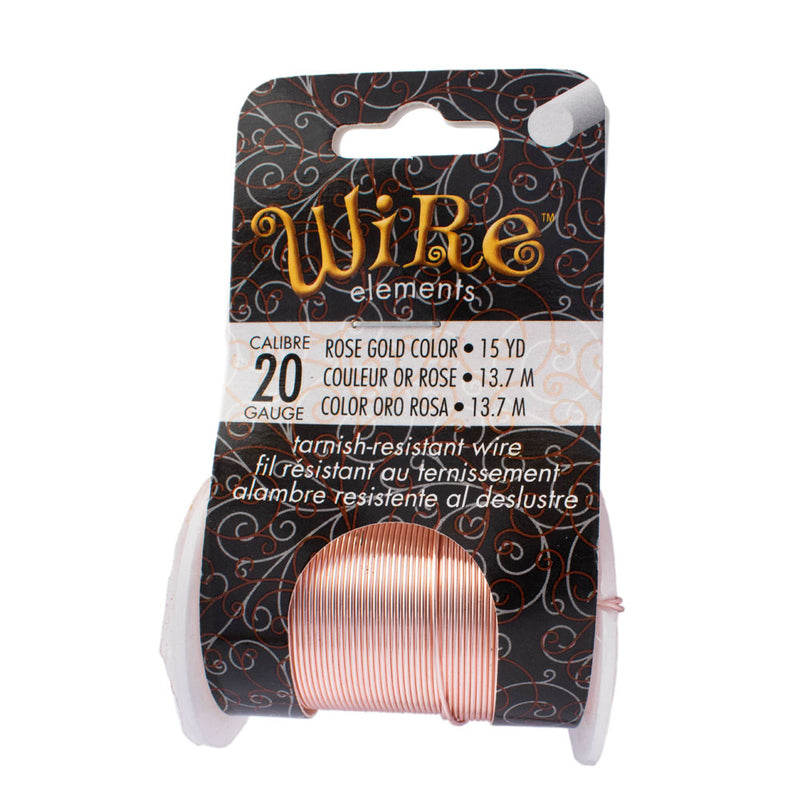 Wire Elements Tarnish Resistant 20 Gauge Wire, Rose Gold - 15 Yards